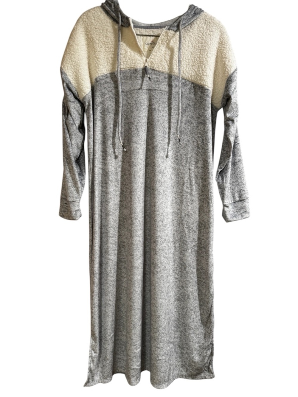 Cuddl Duds Medium Cozy Hooded Lounge Dress NWOT Ultra Soft Buttery Feel